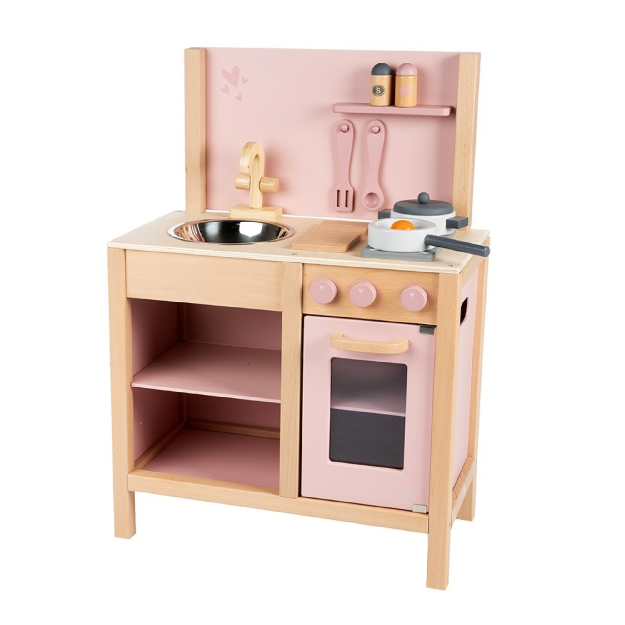 Spielküche aus Holz rosa
