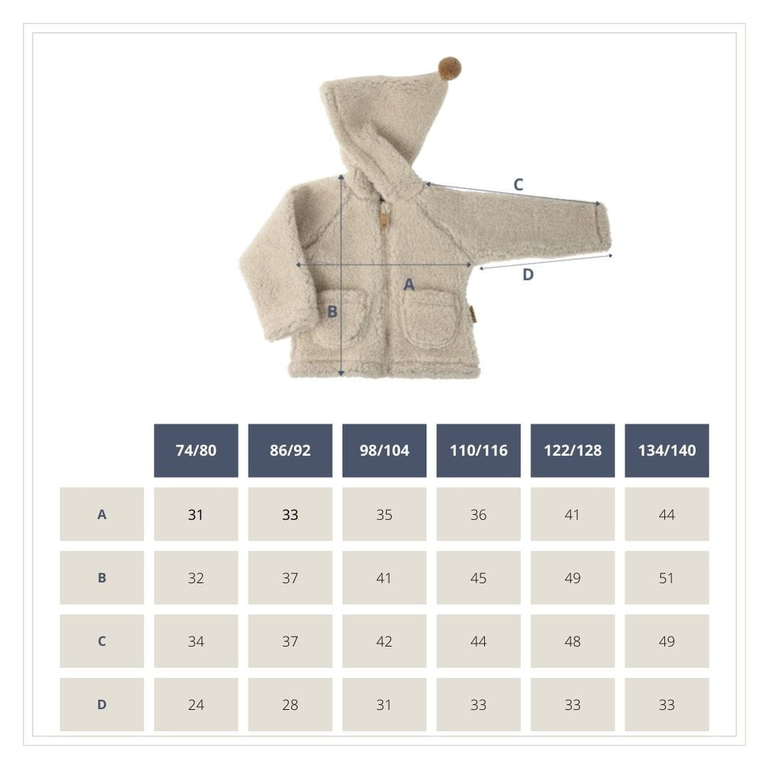 Jacke mit Kapuze aus Premium-Schafwolle beige