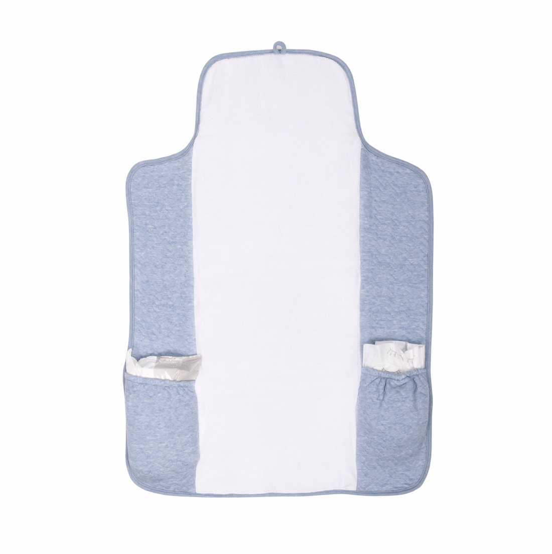 Wickelunterlage Chevron blau aufgeklappt