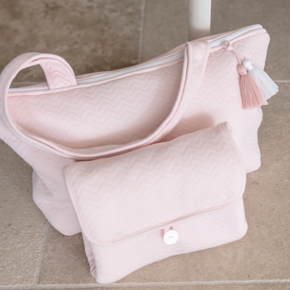 Wickelunterlage Chevron light pink