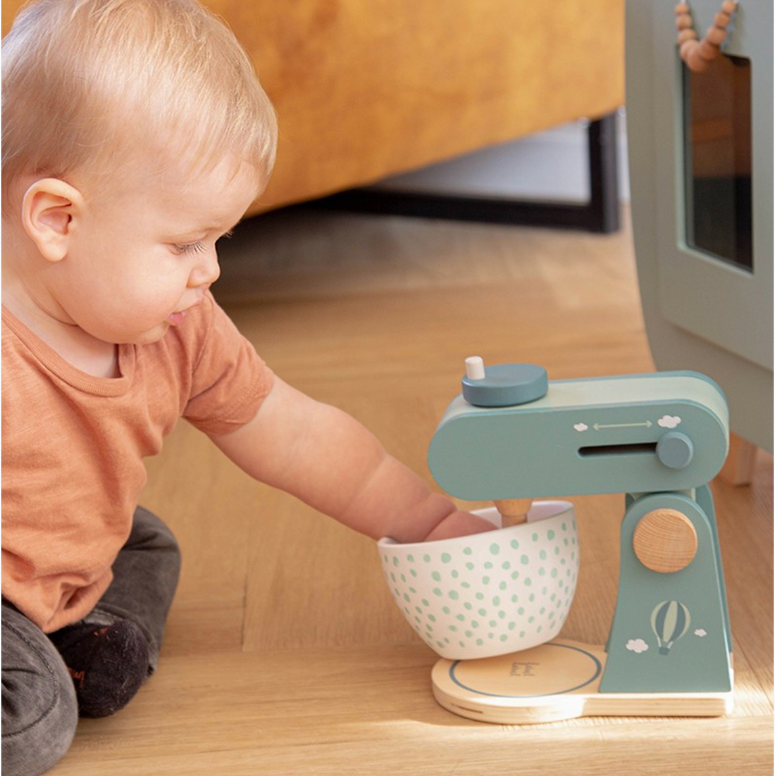 Kinder Küchenmaschine aus Holz grün ab 3 Jahren