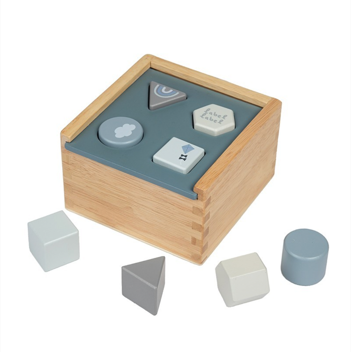 Sortierbox aus Holz blau