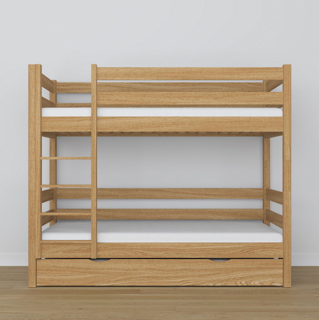 Stockbett WOODY 01 mit Schublade Eiche natur