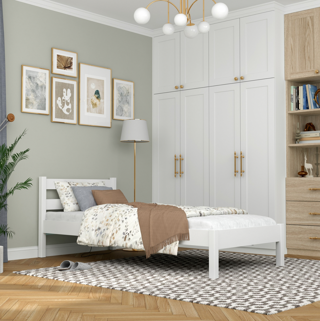Minimalistisches Kinderbett Basic aus Holz 90x200 weiß online kaufen