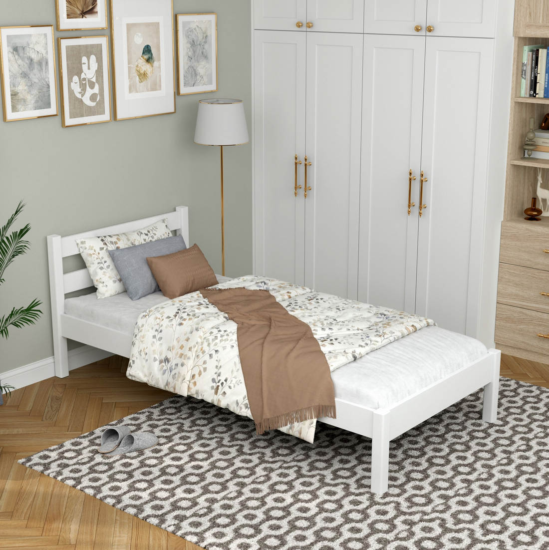 Kinderbett Basic aus Holz 90x200 weiß online kaufen