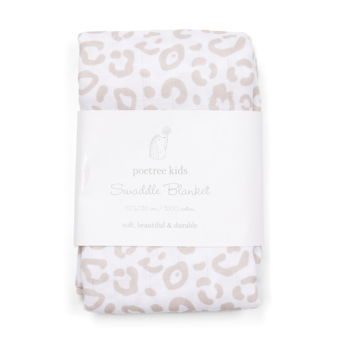 Pucktuch Swaddle 120x120 mit Leopard-Muster