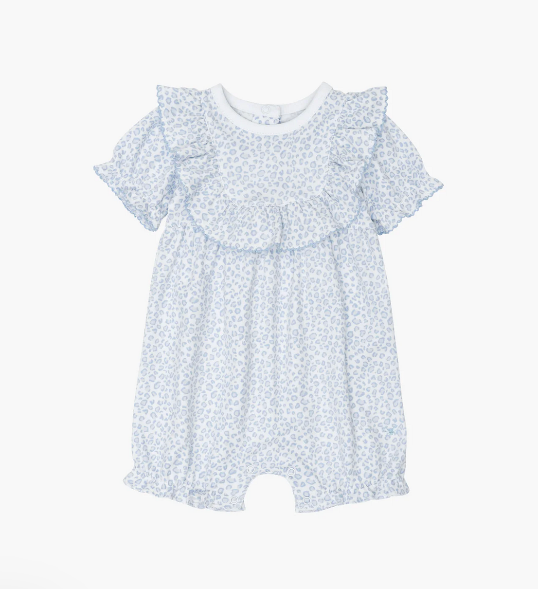 Livly Sommer Baby Jumpsuit Leo blau mit Rüschen