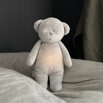 Moonie Teddy Bär mit Nachtlicht - silver