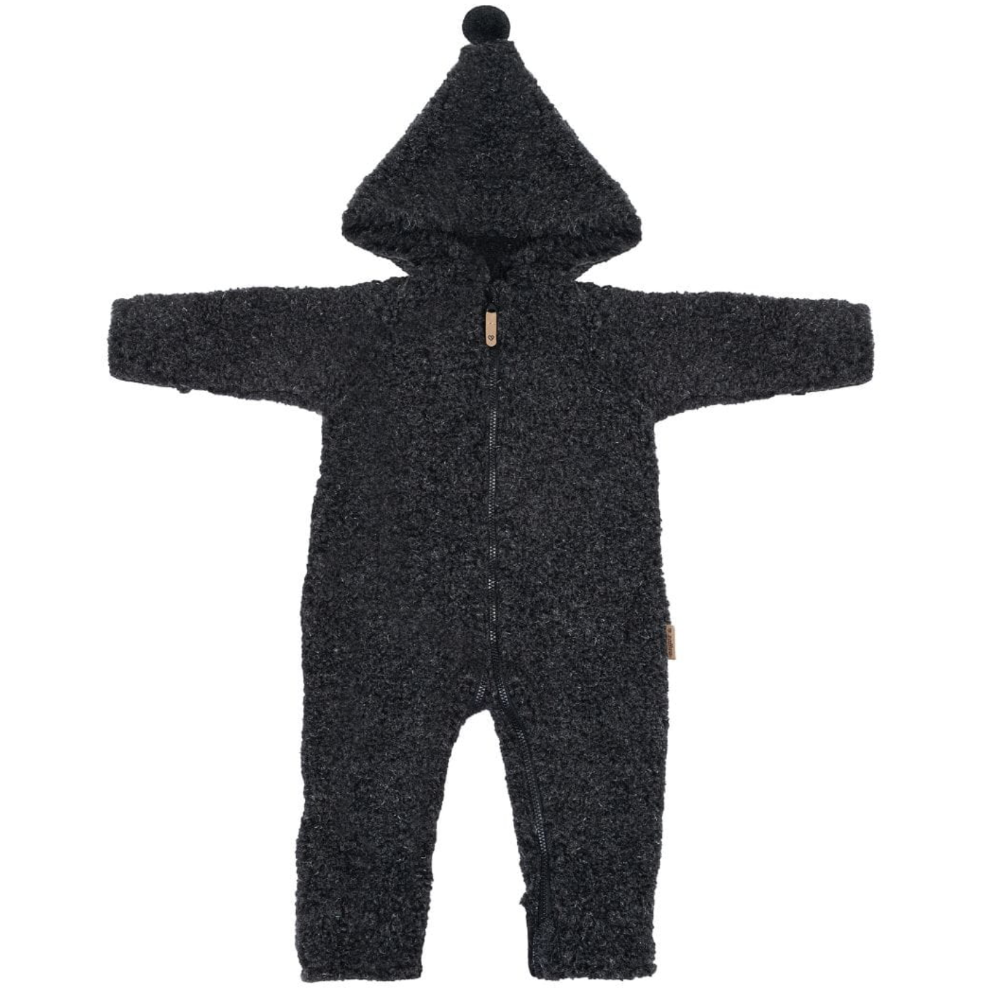 Baby Overall mit Kapuze aus Premium-Schafwolle graphit