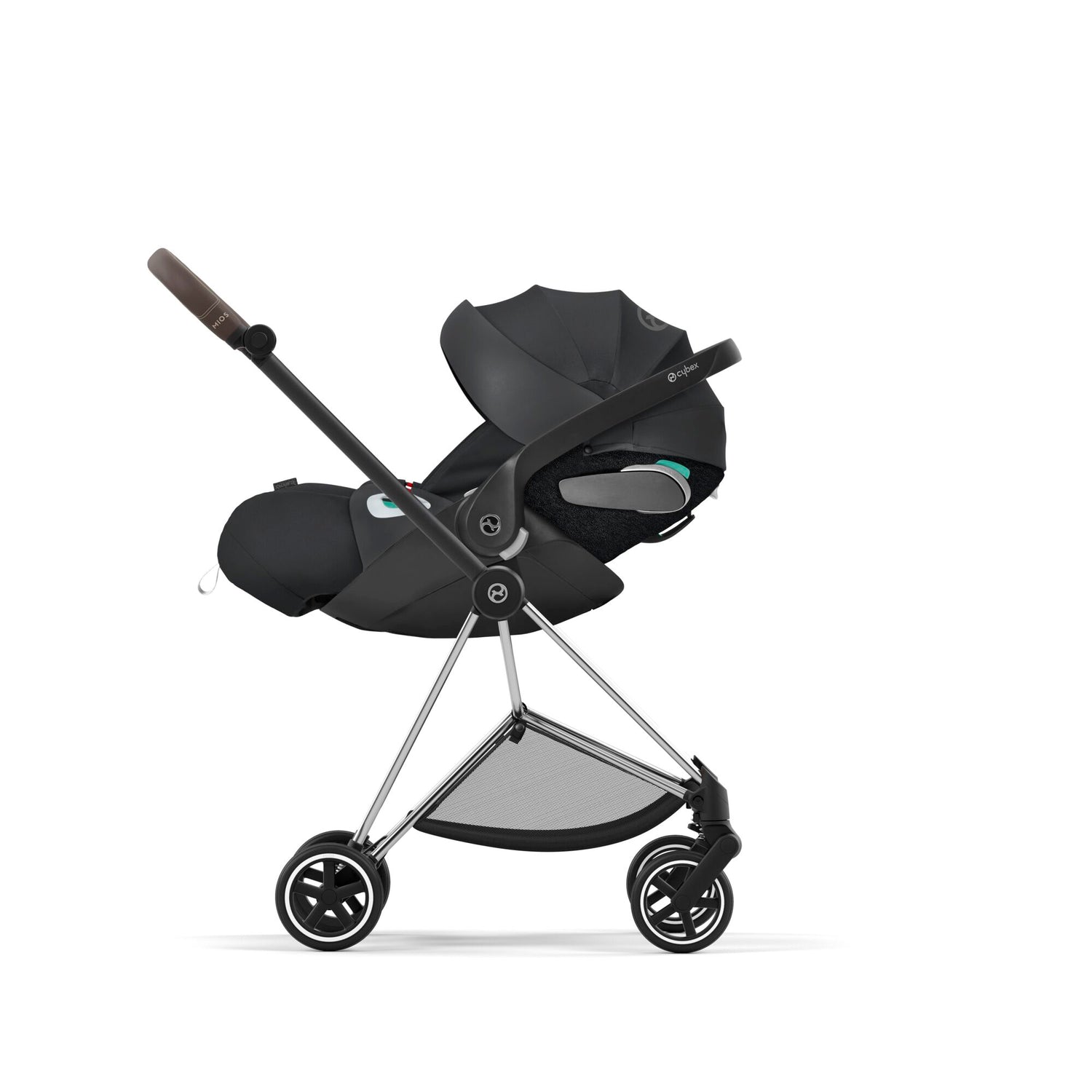 Kinderwagen Mios CYBEX Chrome Brown mit Babyschale Cloud T i-Size Sepia Black