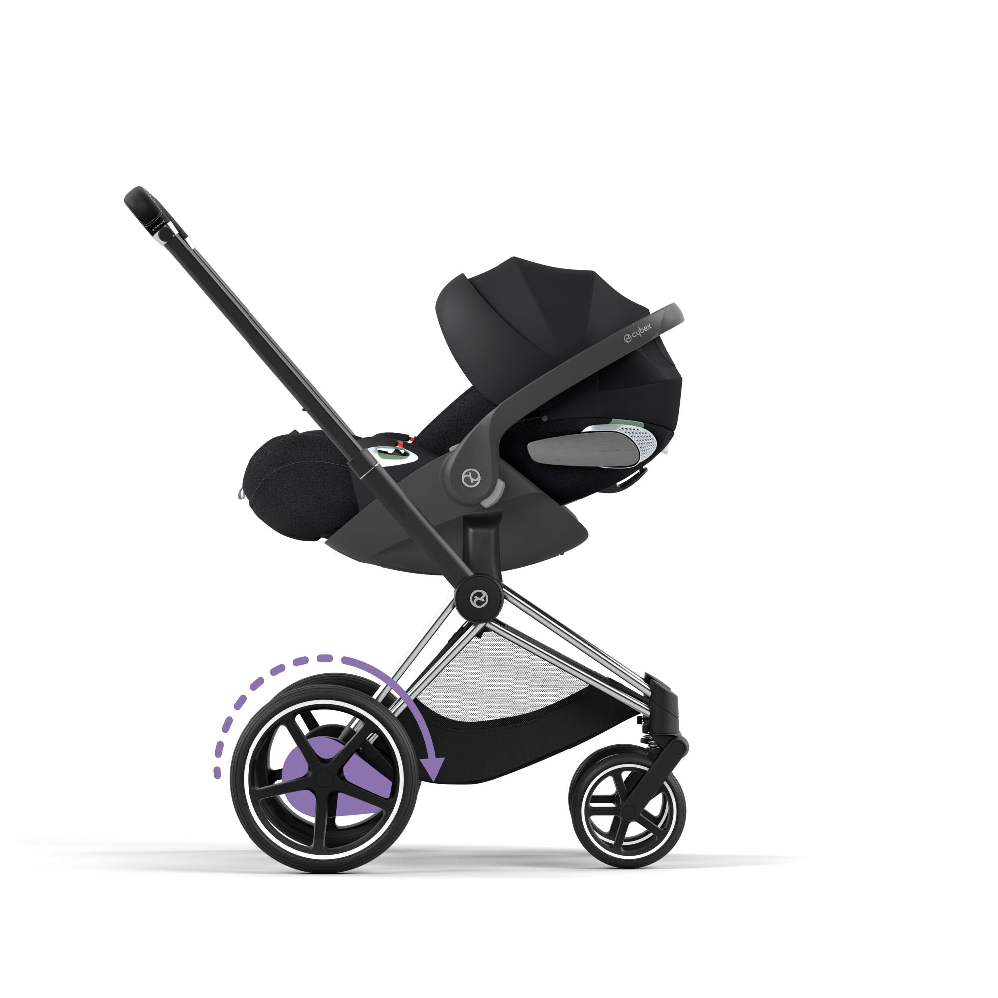 Kinderwagen Set CYBEX e-Priam Platinum Chrome Black