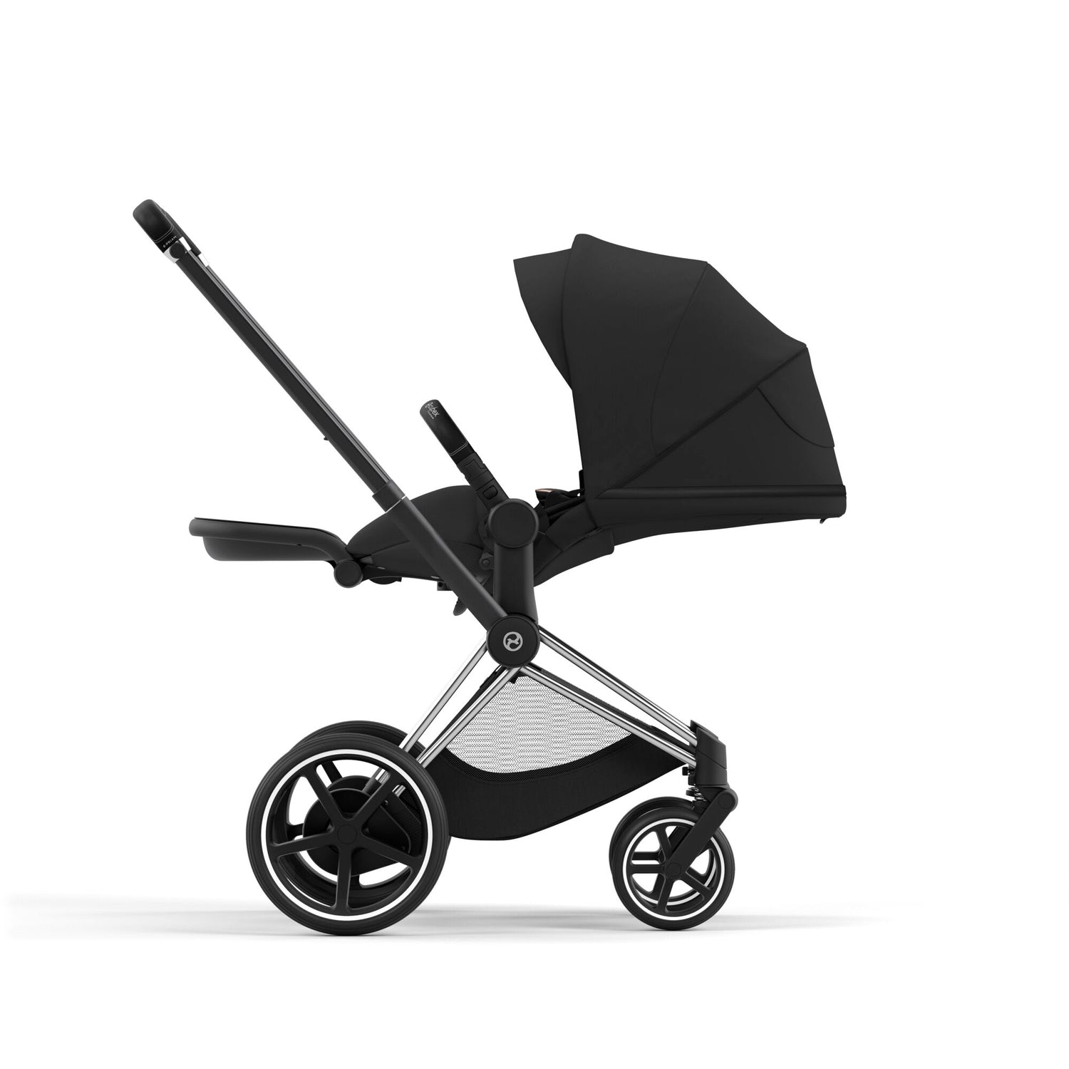 Kinderwagen Set CYBEX e-Priam Platinum Chrome Black