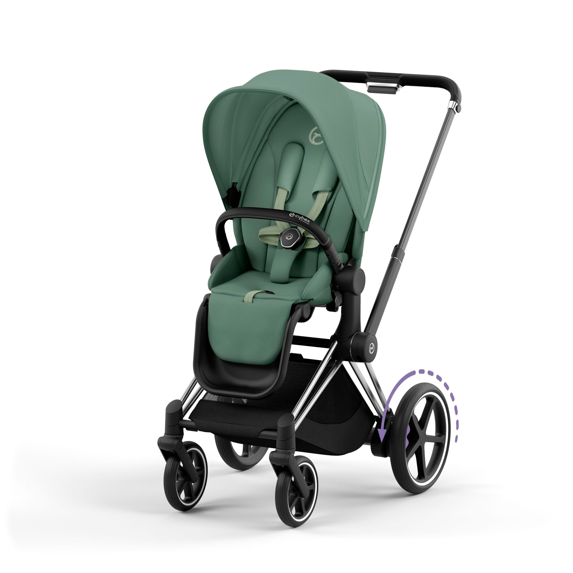 Kinderwagen Set CYBEX e-Priam Platinum Chrome Black