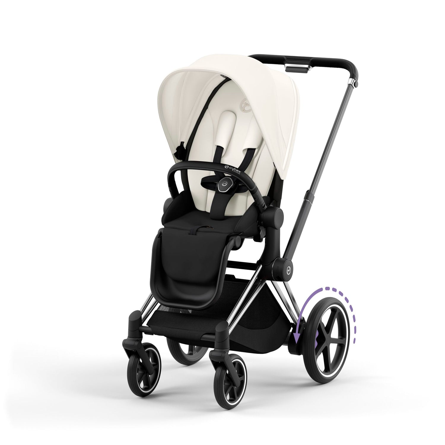 Kinderwagen Set CYBEX e-Priam Platinum Chrome Black