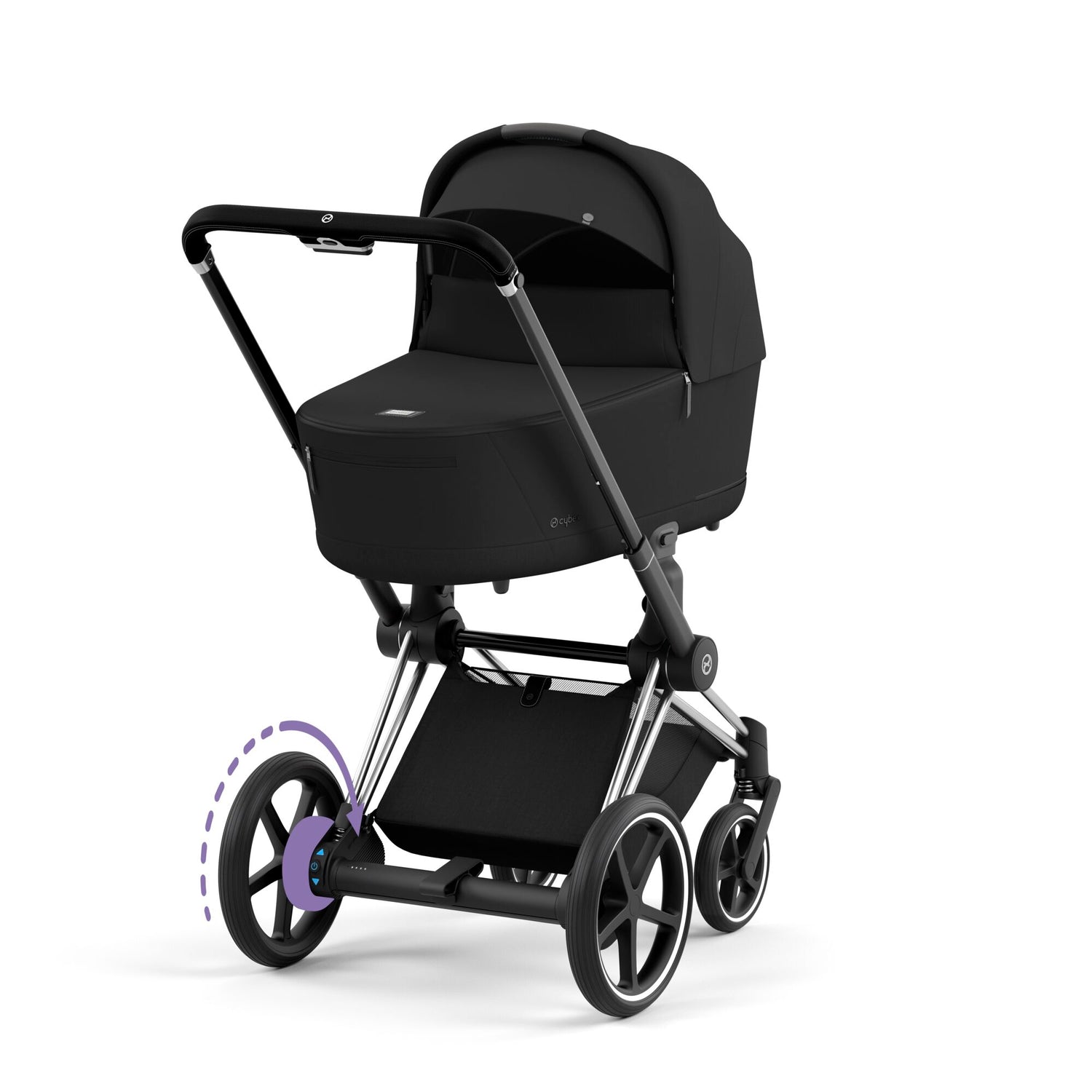 Kinderwagen Set CYBEX e-Priam Platinum Chrome Black