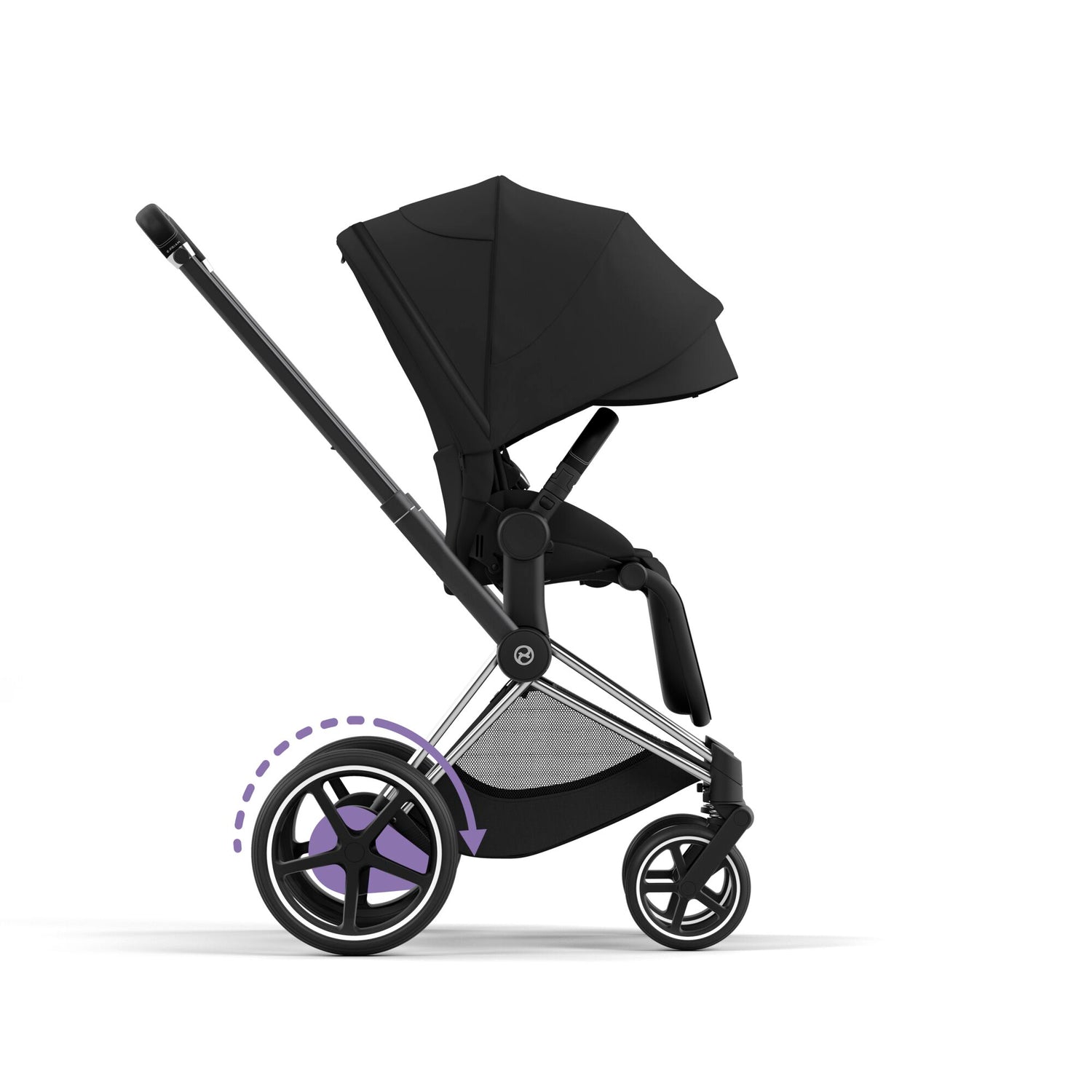 Kinderwagen Set CYBEX e-Priam Platinum Chrome Black