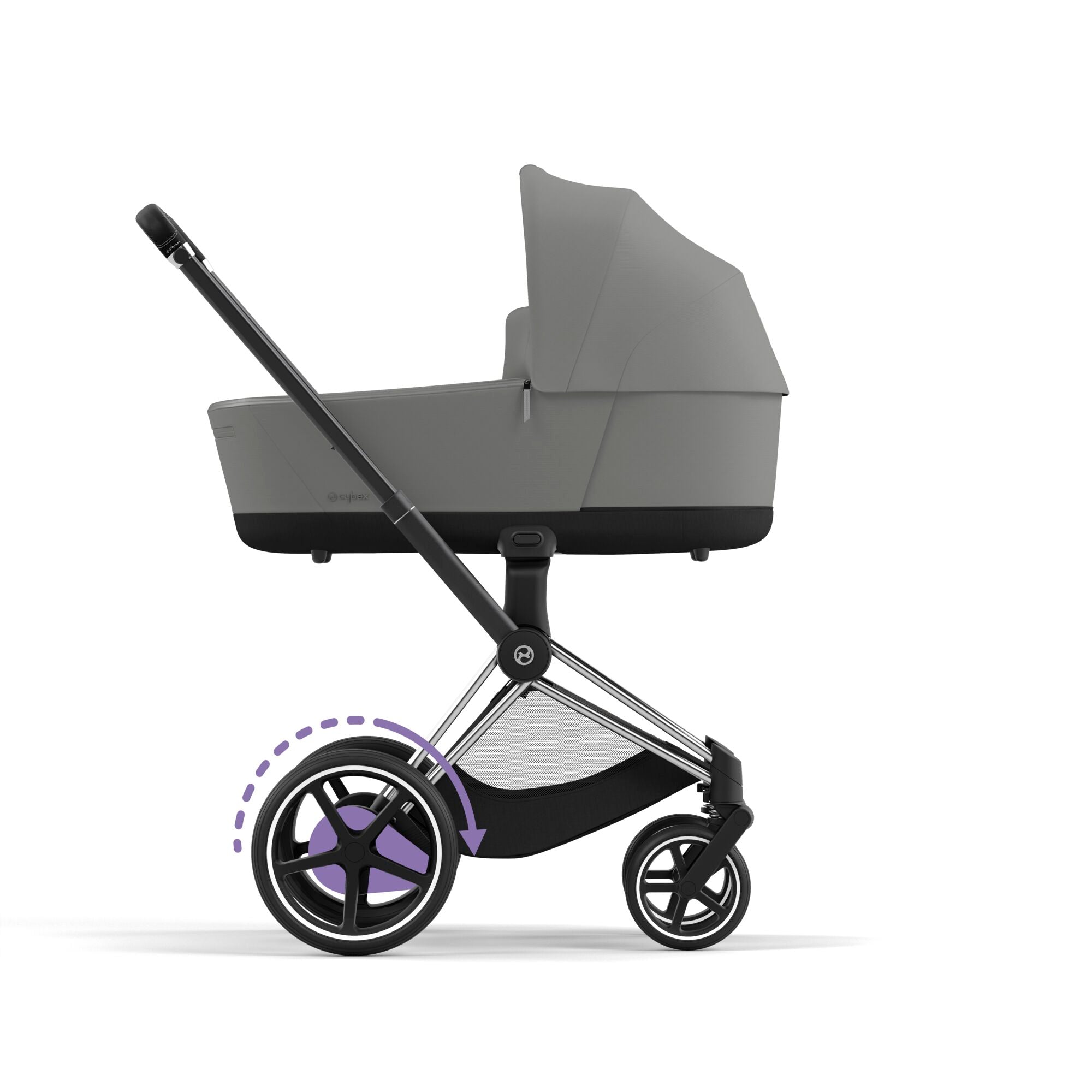 Kinderwagen Set CYBEX e-Priam Platinum Chrome Black