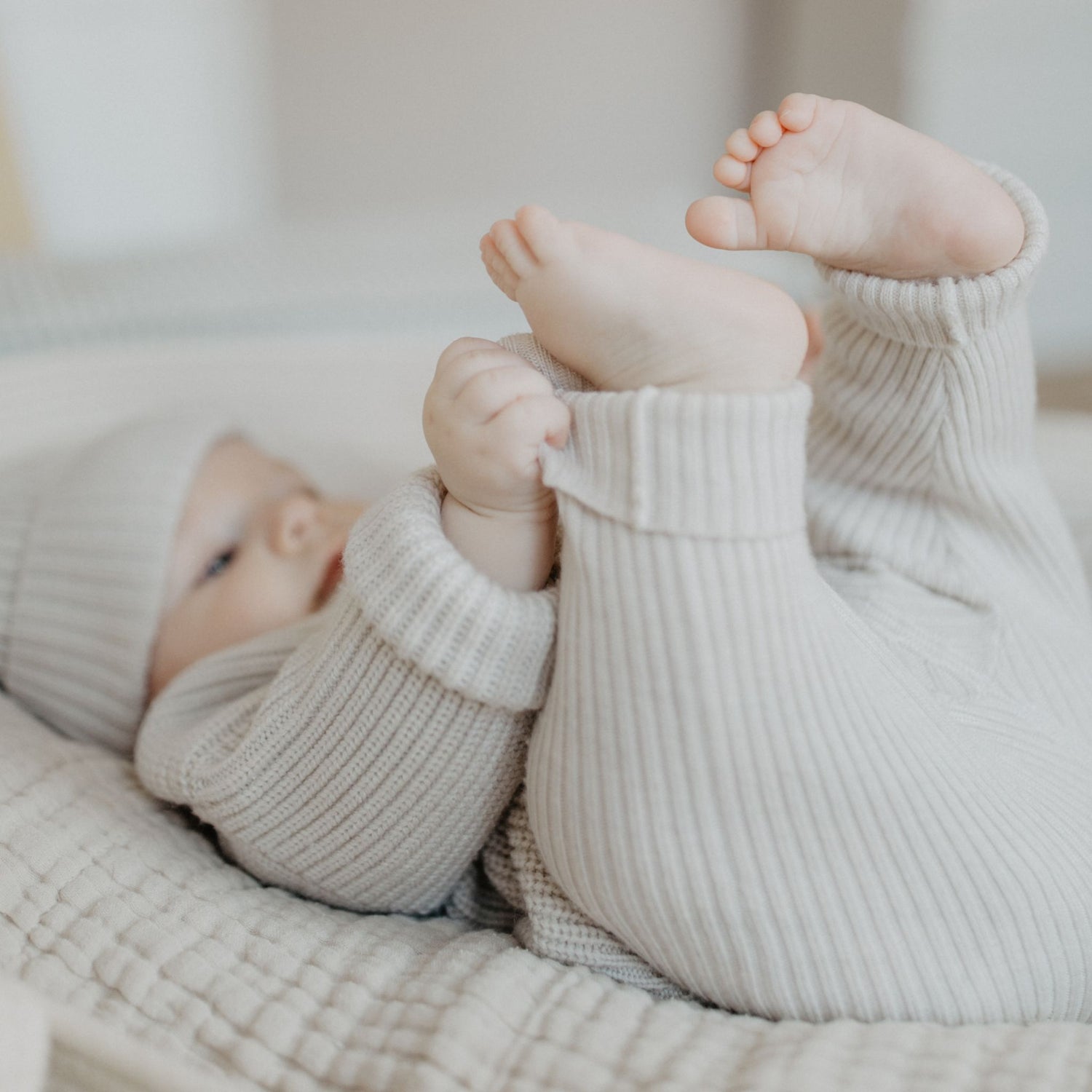 Lille Toni Kinder Leggins aus Merinowolle creme