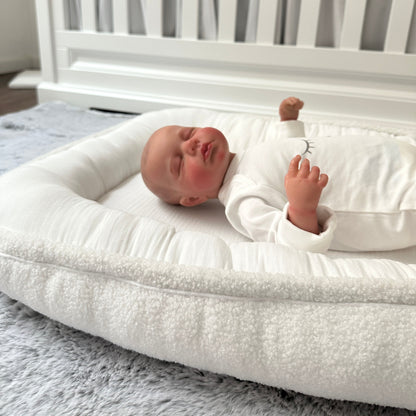 Babynest &quot;Love You&quot; weiß - organische Baumwolle