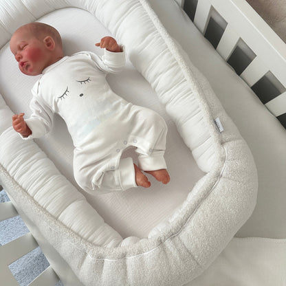 Babynest &quot;Love You&quot; weiß - organische Baumwolle