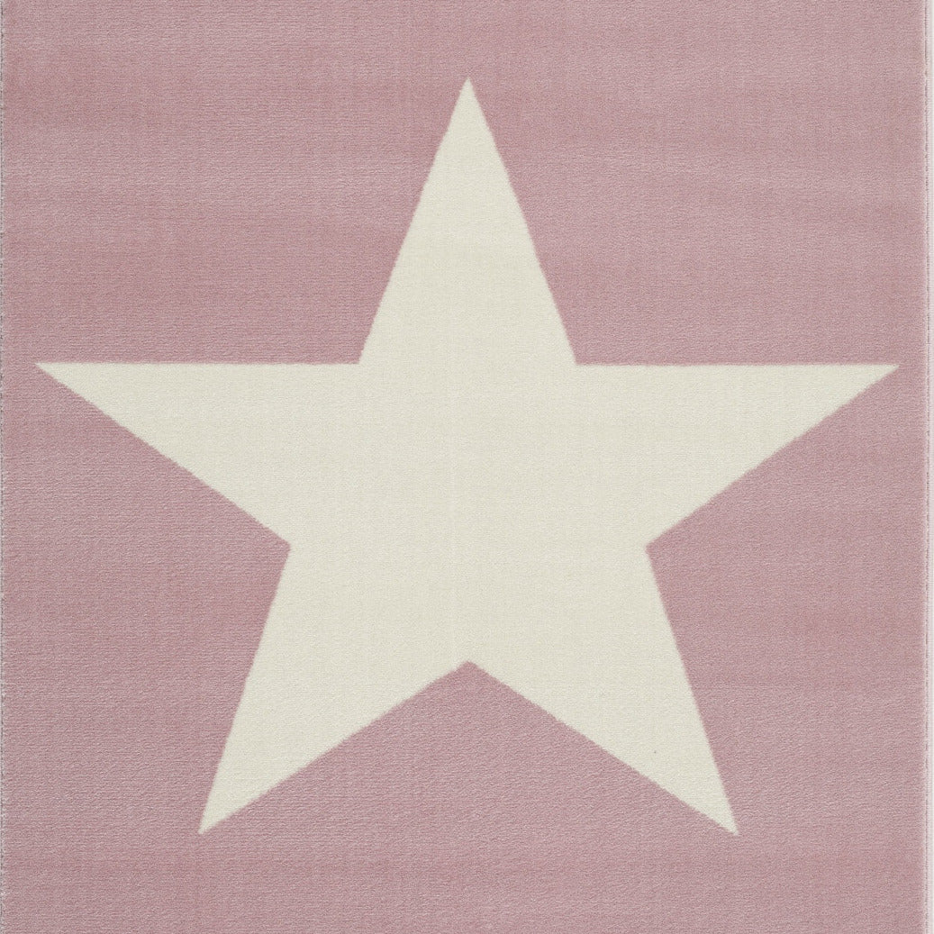 Kinderteppich rosa mit weißem Stern
