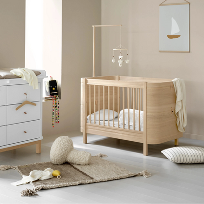 Oliver Furniture Wood Mini+ Babybett EICHE inkl. Umbauset für Juniorbett