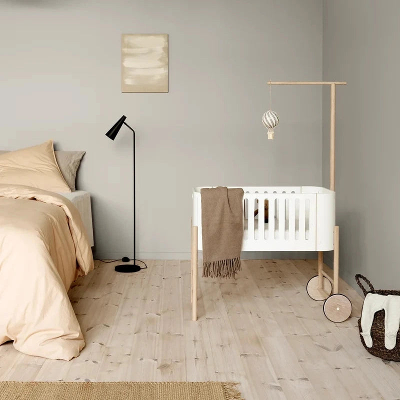 Oliver Furniture Beistellbett WOOD WEISS / EICHE inkl. Umbauset zur Kinderbank