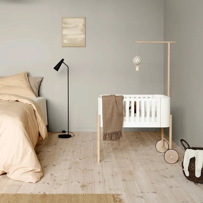 Oliver Furniture Beistellbett WOOD WEISS / EICHE inkl. Umbauset zur Kinderbank