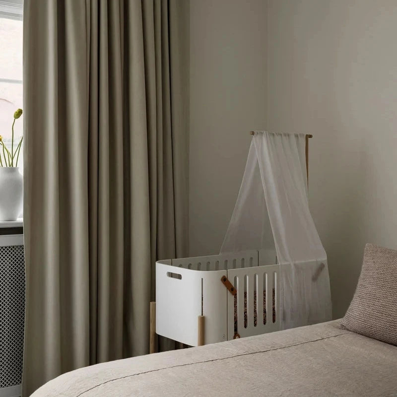 Oliver Furniture Beistellbett WOOD WEISS / EICHE inkl. Umbauset zur Kinderbank