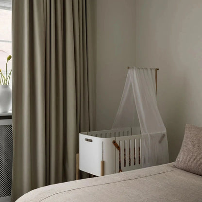 Oliver Furniture Beistellbett WOOD WEISS / EICHE inkl. Umbauset zur Kinderbank