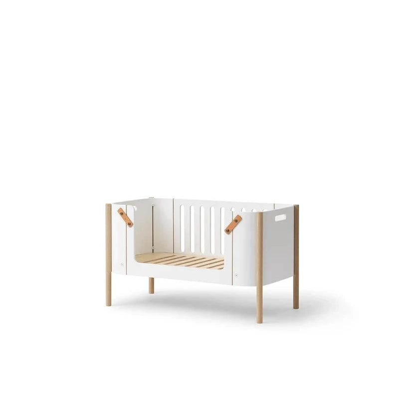 Oliver Furniture Beistellbett WOOD WEISS / EICHE inkl. Umbauset zur Kinderbank