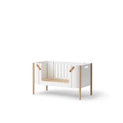 Oliver Furniture Beistellbett WOOD WEISS / EICHE inkl. Umbauset zur Kinderbank