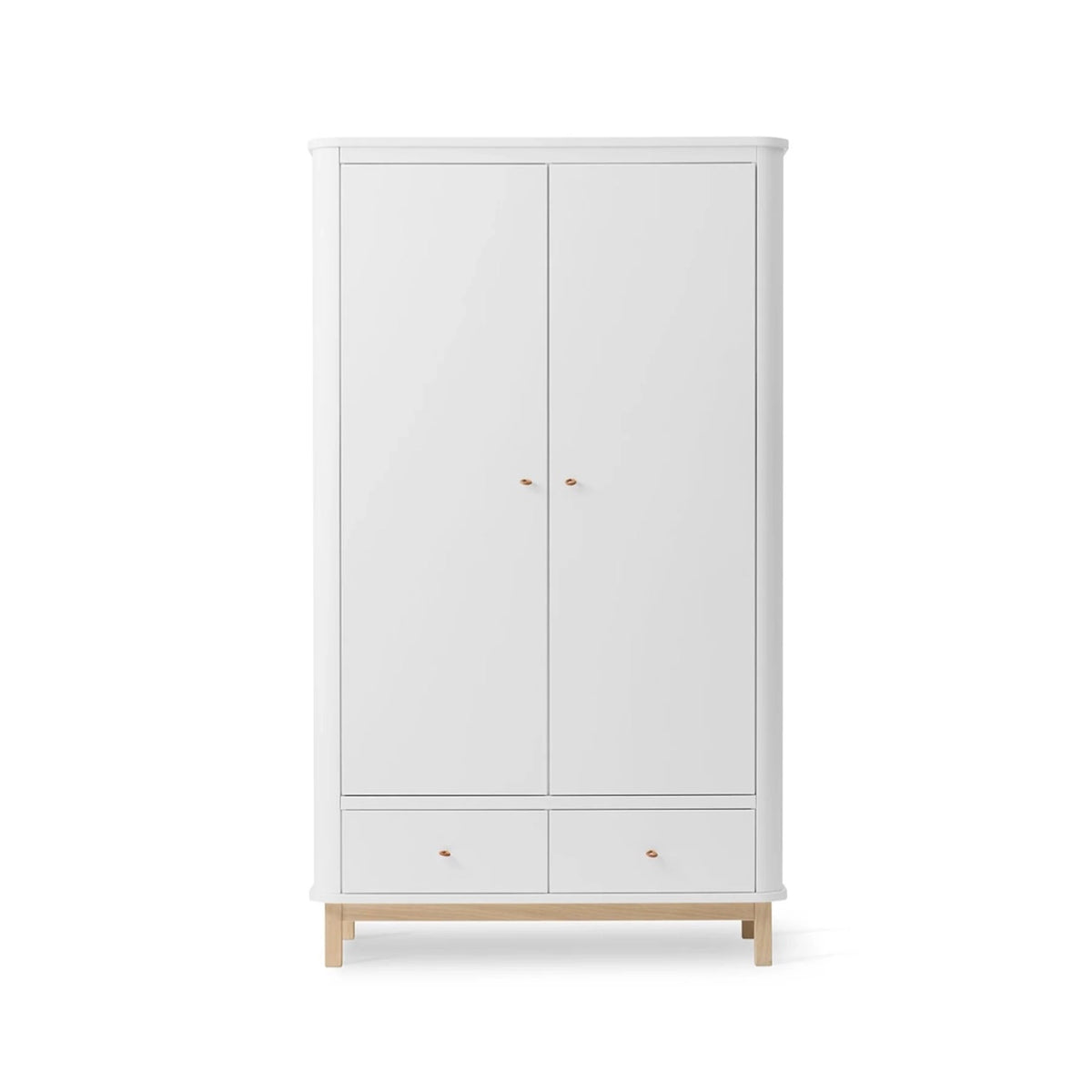 Oliver Furniture Kleiderschrank WOOD 2-türig WEISS / EICHE