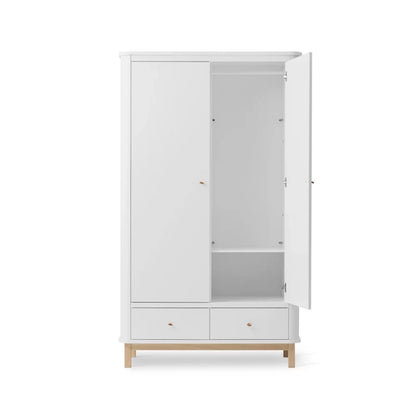 Oliver Furniture Kleiderschrank WOOD 2-türig WEISS / EICHE