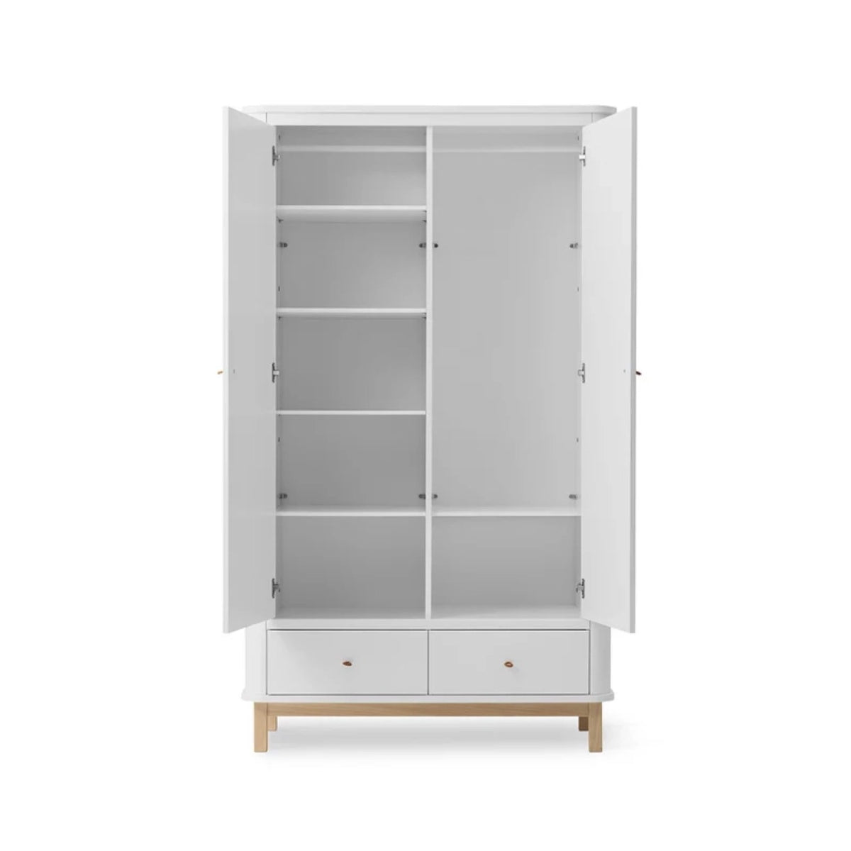 Oliver Furniture Kleiderschrank WOOD 2-türig WEISS / EICHE