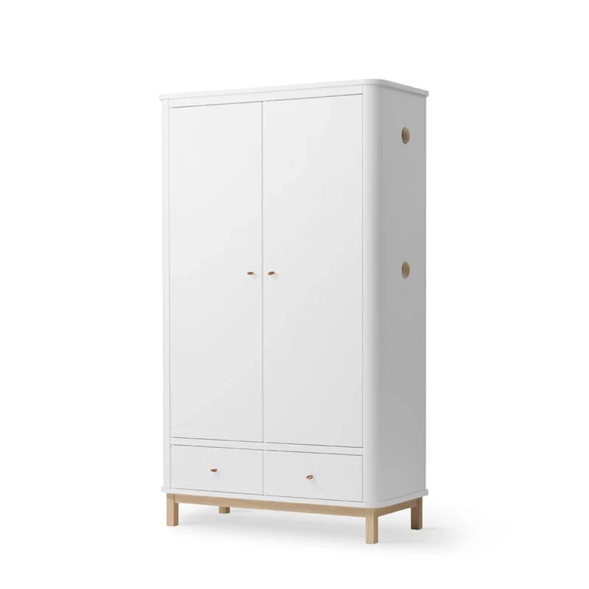 Oliver Furniture Kleiderschrank WOOD 2-türig WEISS / EICHE