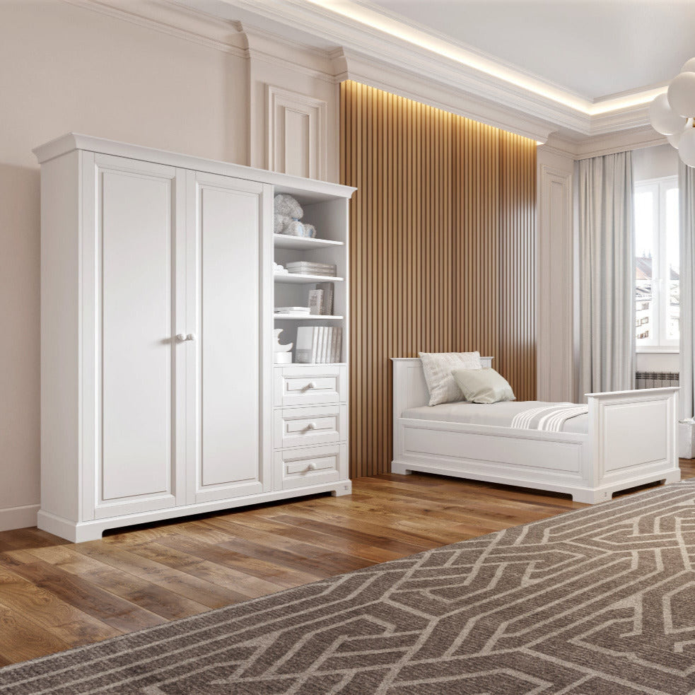Kleiderschrank ROYAL mit Regal und Schubladen – harmony ambiente