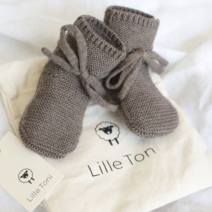 Lille Toni Babyschuhe Merinowolle toffee