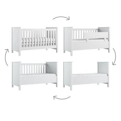 4 in 1 Babybett PRESTIGE 70x140 weiß inkl. Umbauset