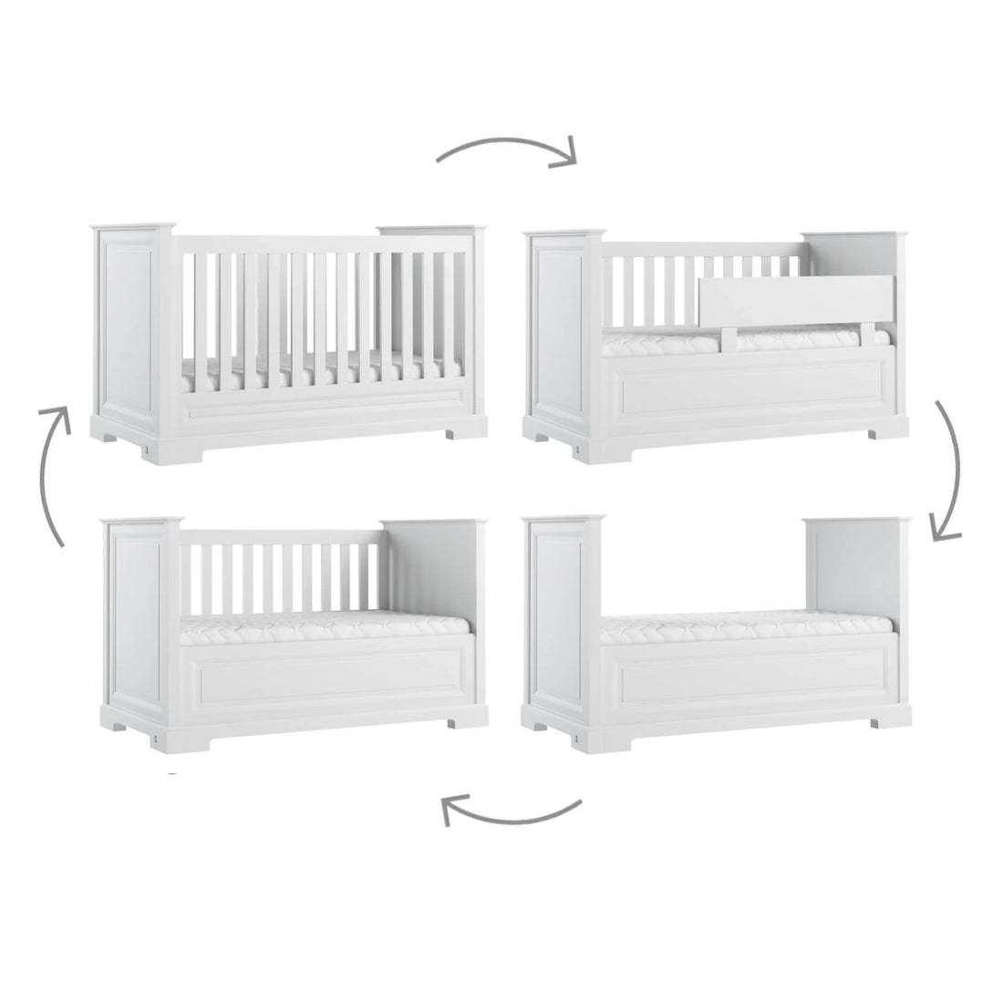 LUI e LEI Babybett ROYAL | Das mitwachsende 4-in-1 Gitterbett