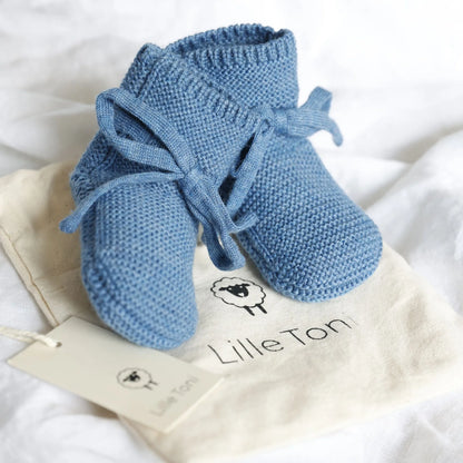 Babyschuhe aus Merinowolle - blau