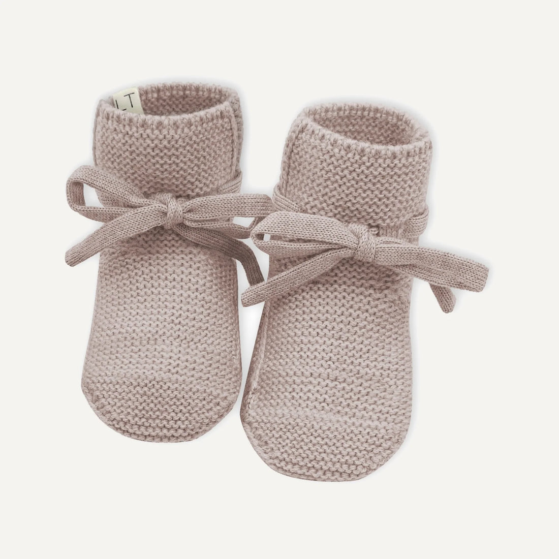 Lille Toni gestrickte Babyschuhe aus Merinowolle camel