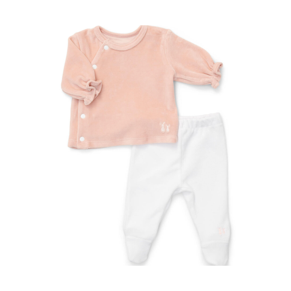 Baby Set aus Samt blush pink
