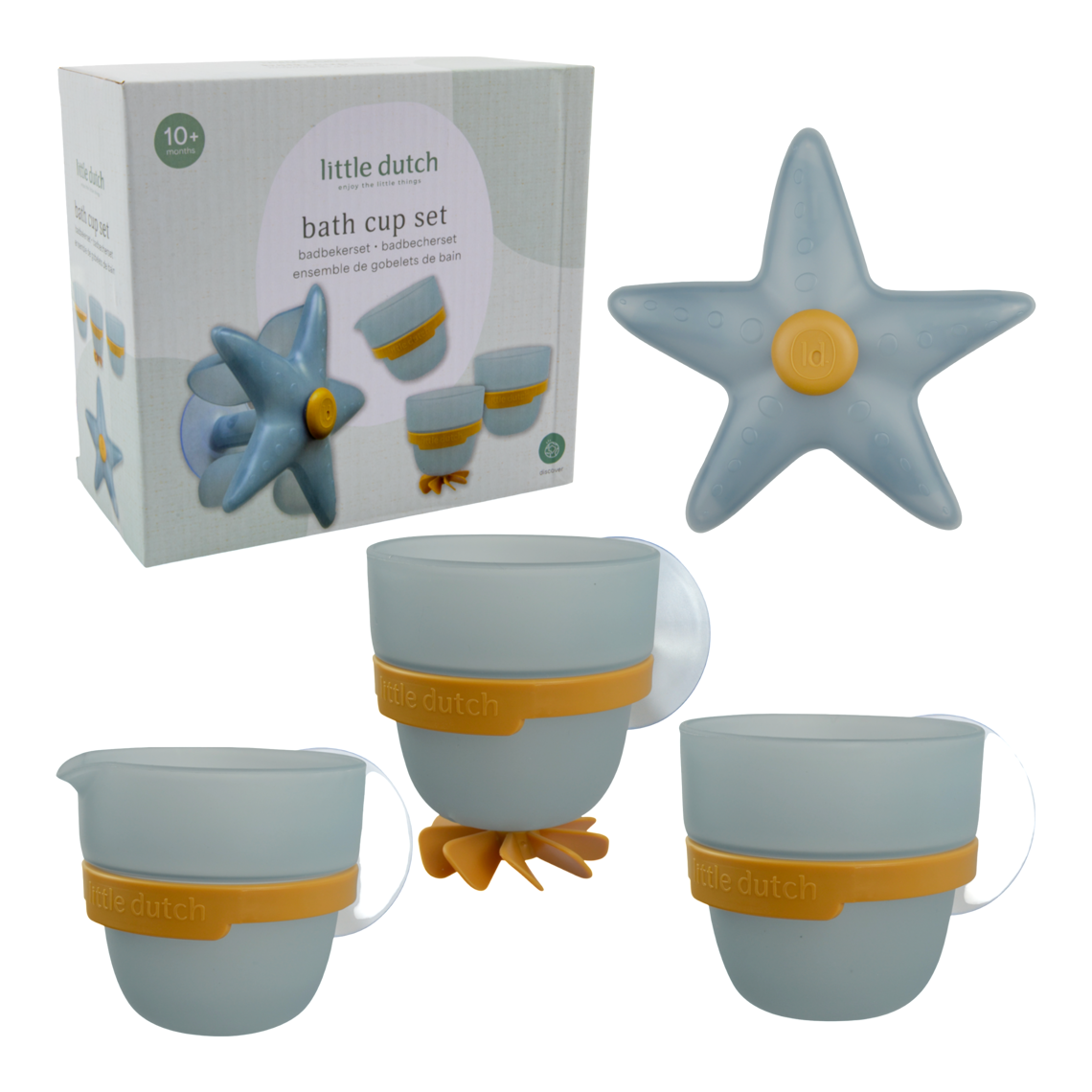 Little Dutch Badespielzeug Set Seestern blau