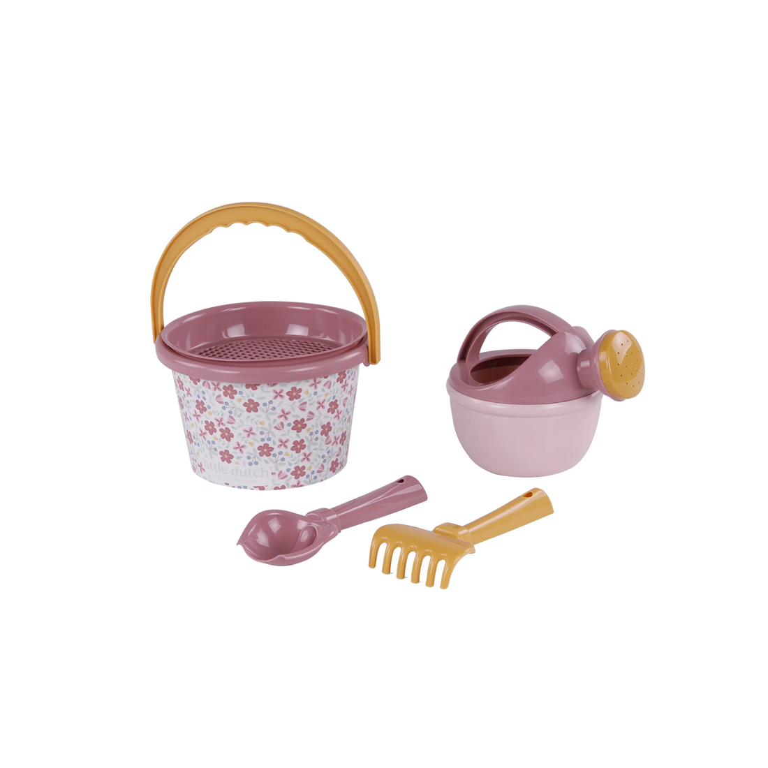 Strandspielzeug Sandspielzeug Set rosa mit Blumenmuster von Little Dutch
