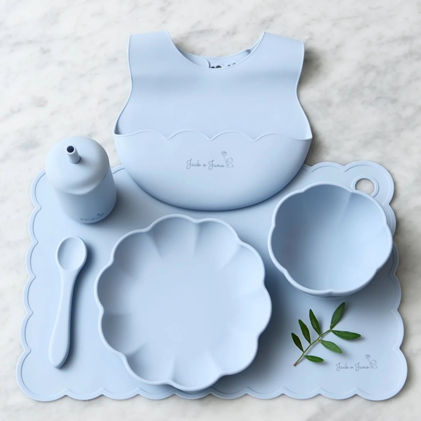 Baby Essgeschirr-Set Big Poppy pale blue