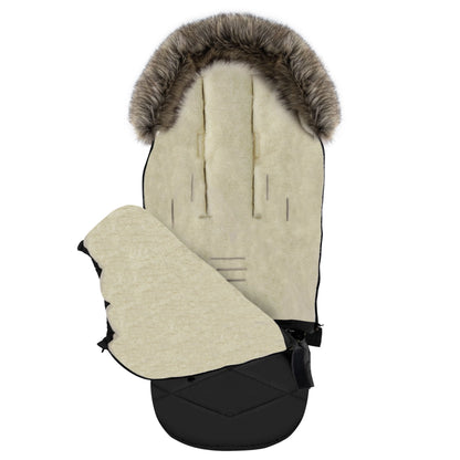 Fußsack GrowUP Nordico schwarz mit BASIC-Schafwolle - mitwachsend