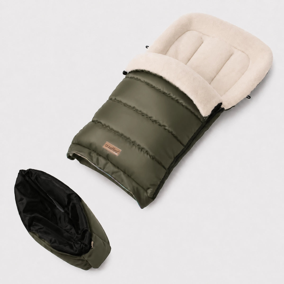 Zaffiro Fußsack iGrow Aspen khaki mit PREMIUM-Schafwolle - mitwachsend
