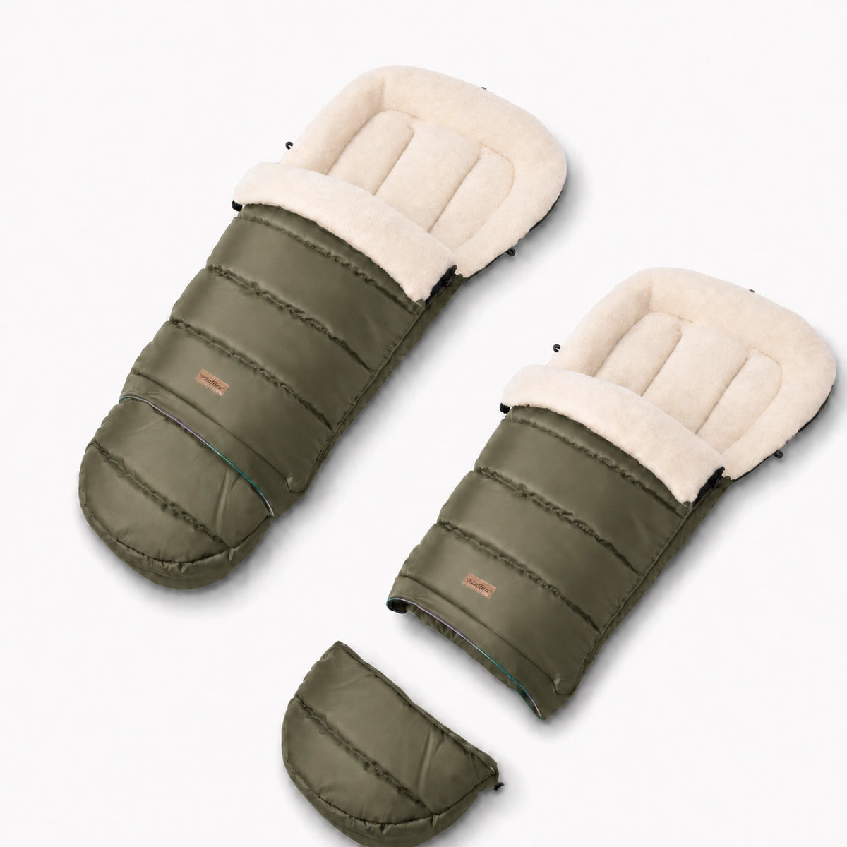 Zaffiro Fußsack iGrow Aspen khaki mit PREMIUM-Schafwolle - mitwachsend