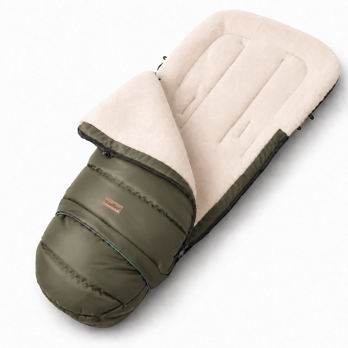 Zaffiro Fußsack iGrow Aspen khaki mit PREMIUM-Schafwolle - mitwachsend